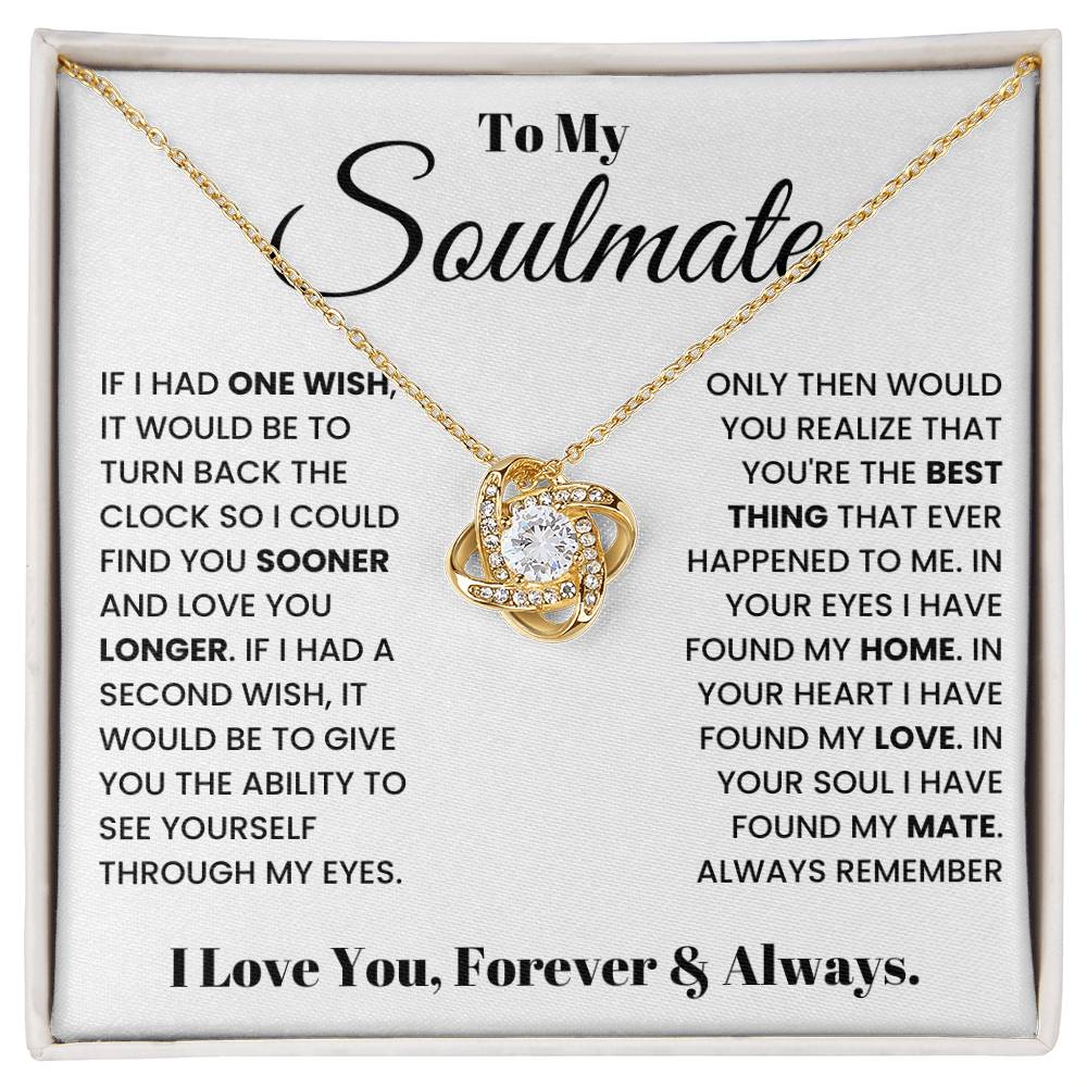 Gift For Wife Girlfriend Soulmate Love Knot Necklace Birthday Anniversary