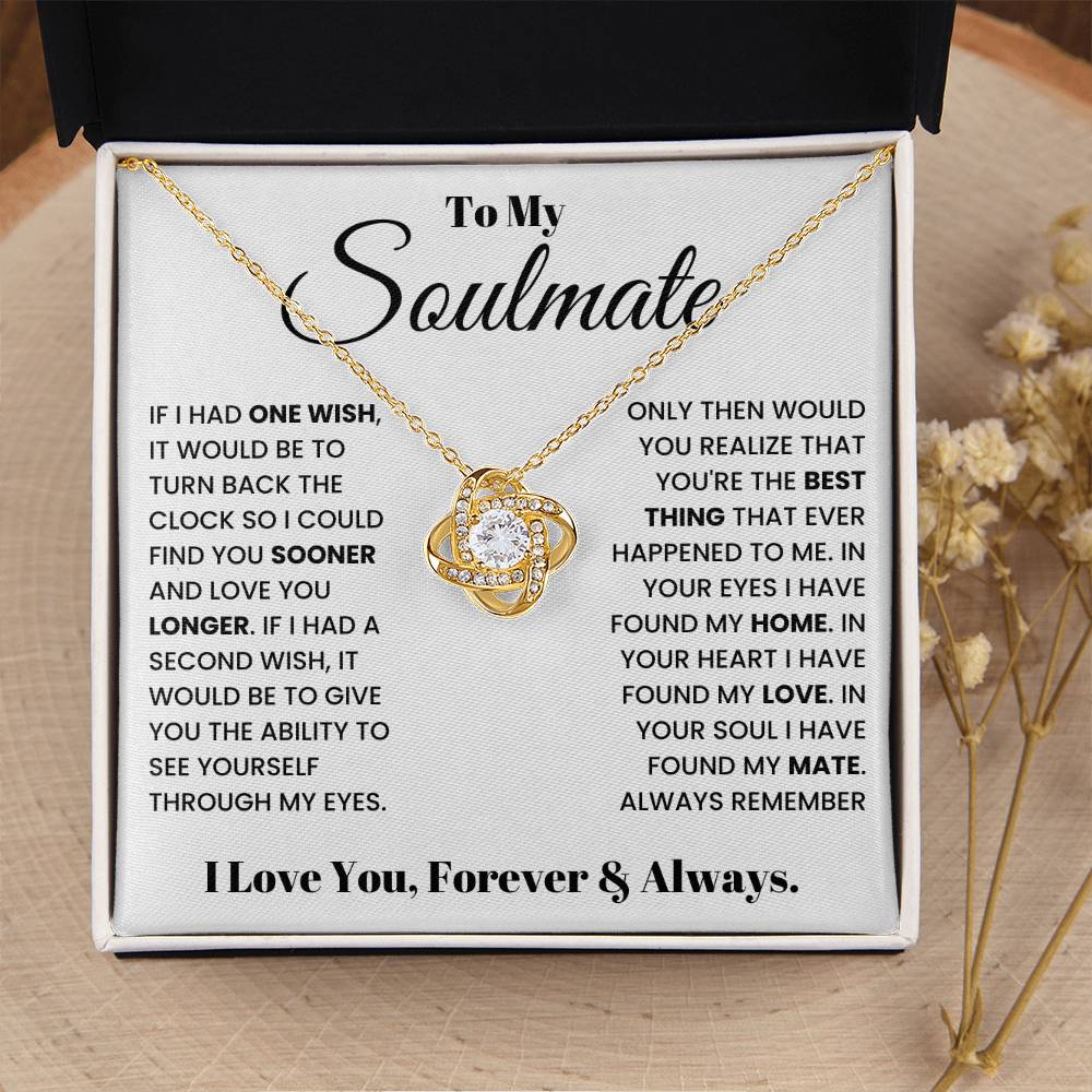 Gift For Wife Girlfriend Soulmate Love Knot Necklace Birthday Anniversary