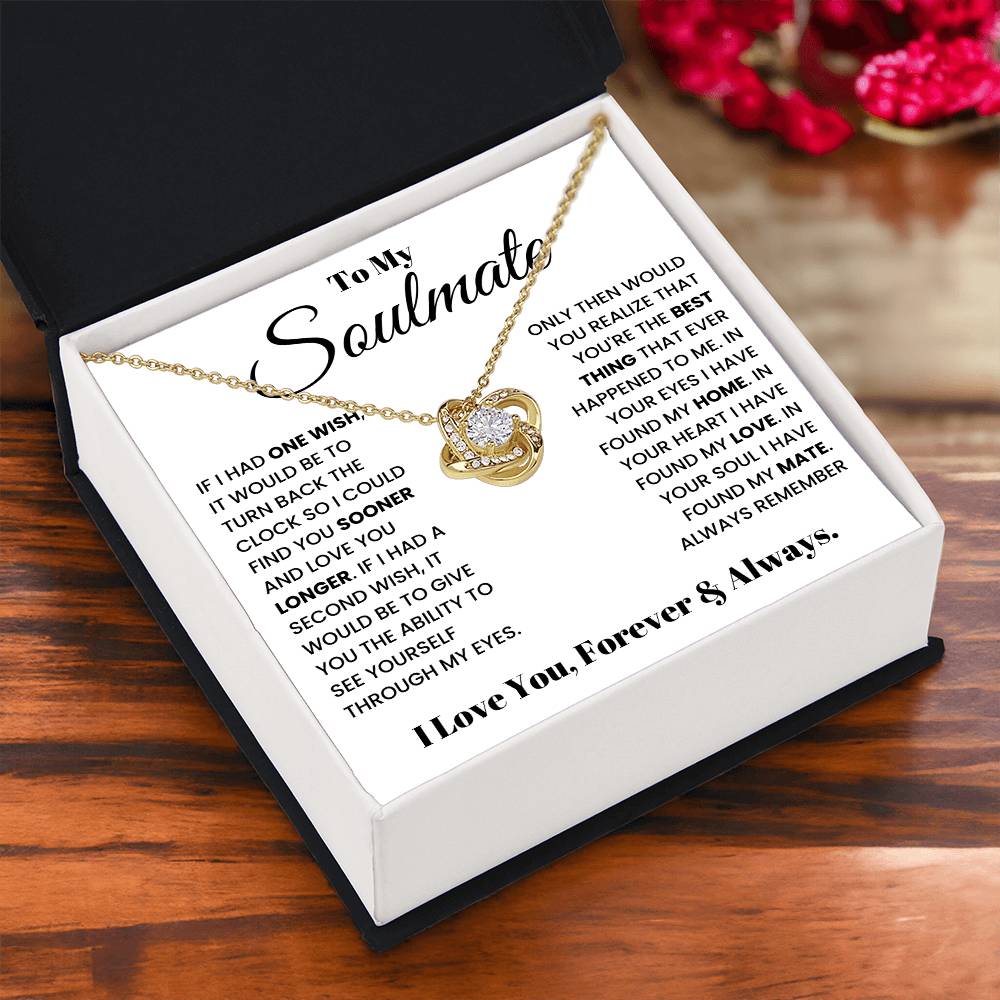 Gift For Wife Girlfriend Soulmate Love Knot Necklace Birthday Anniversary