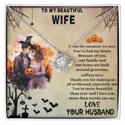 Halloween Gift To Wife Love Knot Necklace From The Moment We Met You've Had My Heart