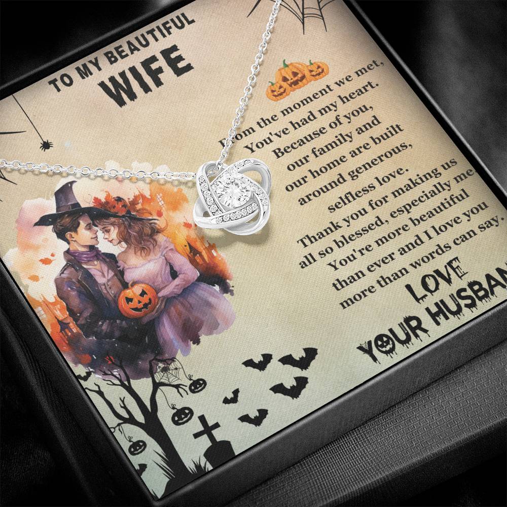 Halloween Gift To Wife Love Knot Necklace From The Moment We Met You've Had My Heart