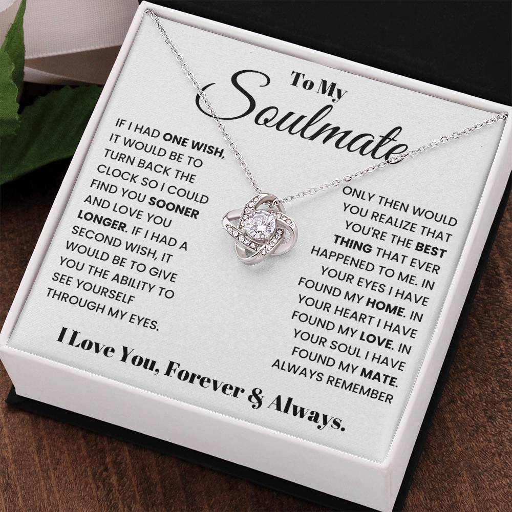 Gift For Wife Girlfriend Soulmate Love Knot Necklace Birthday Anniversary