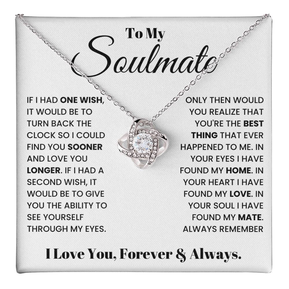 Gift For Wife Girlfriend Soulmate Love Knot Necklace Birthday Anniversary