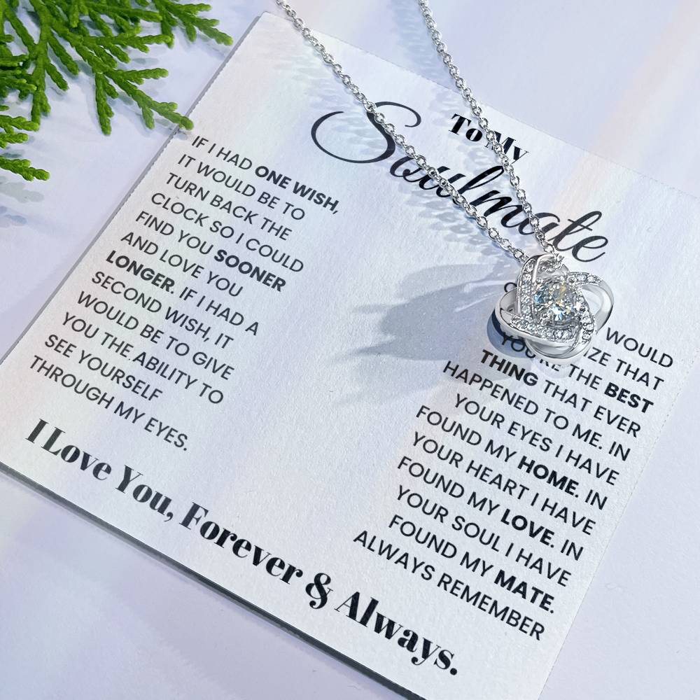 Gift For Wife Girlfriend Soulmate Love Knot Necklace Birthday Anniversary