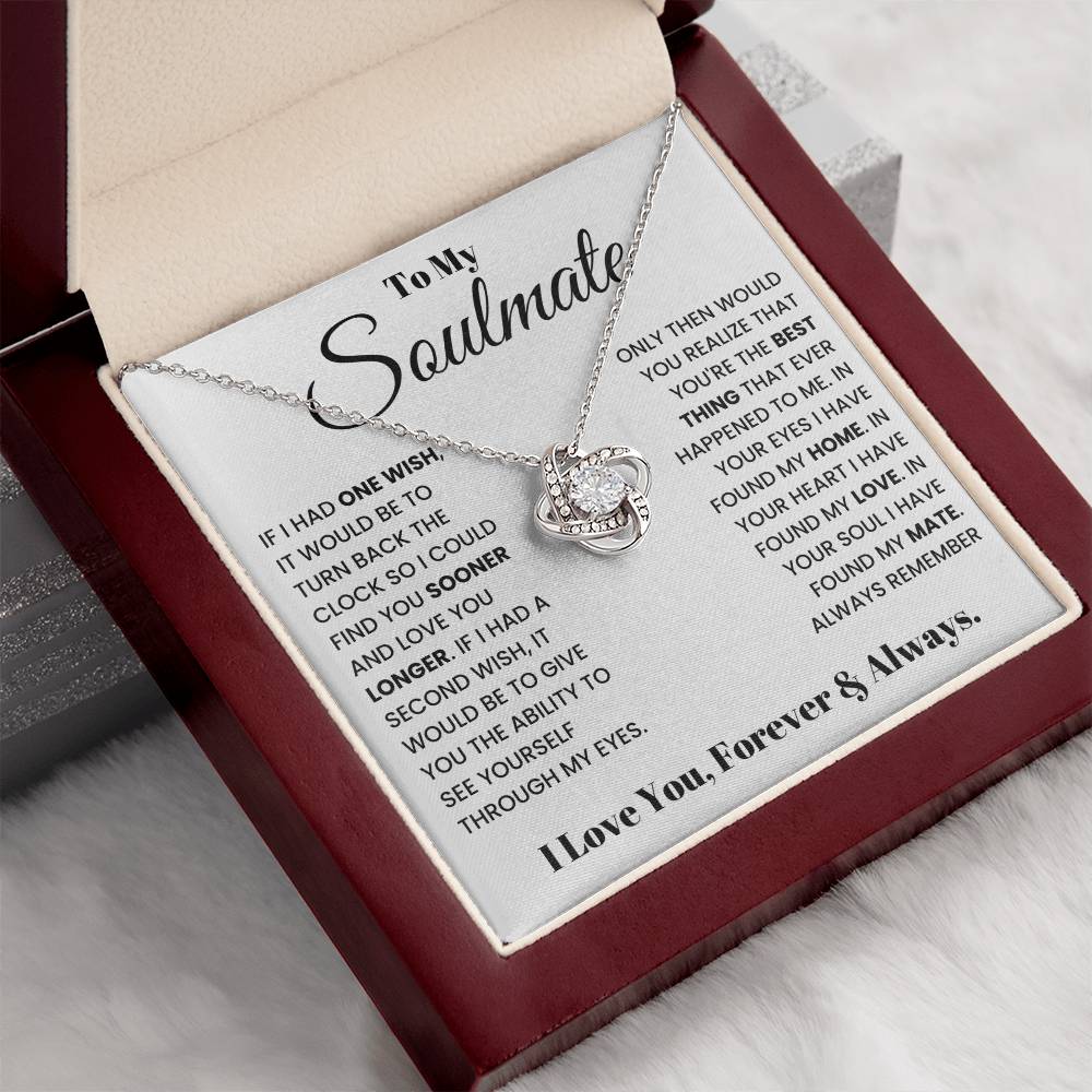 Gift For Wife Girlfriend Soulmate Love Knot Necklace Birthday Anniversary