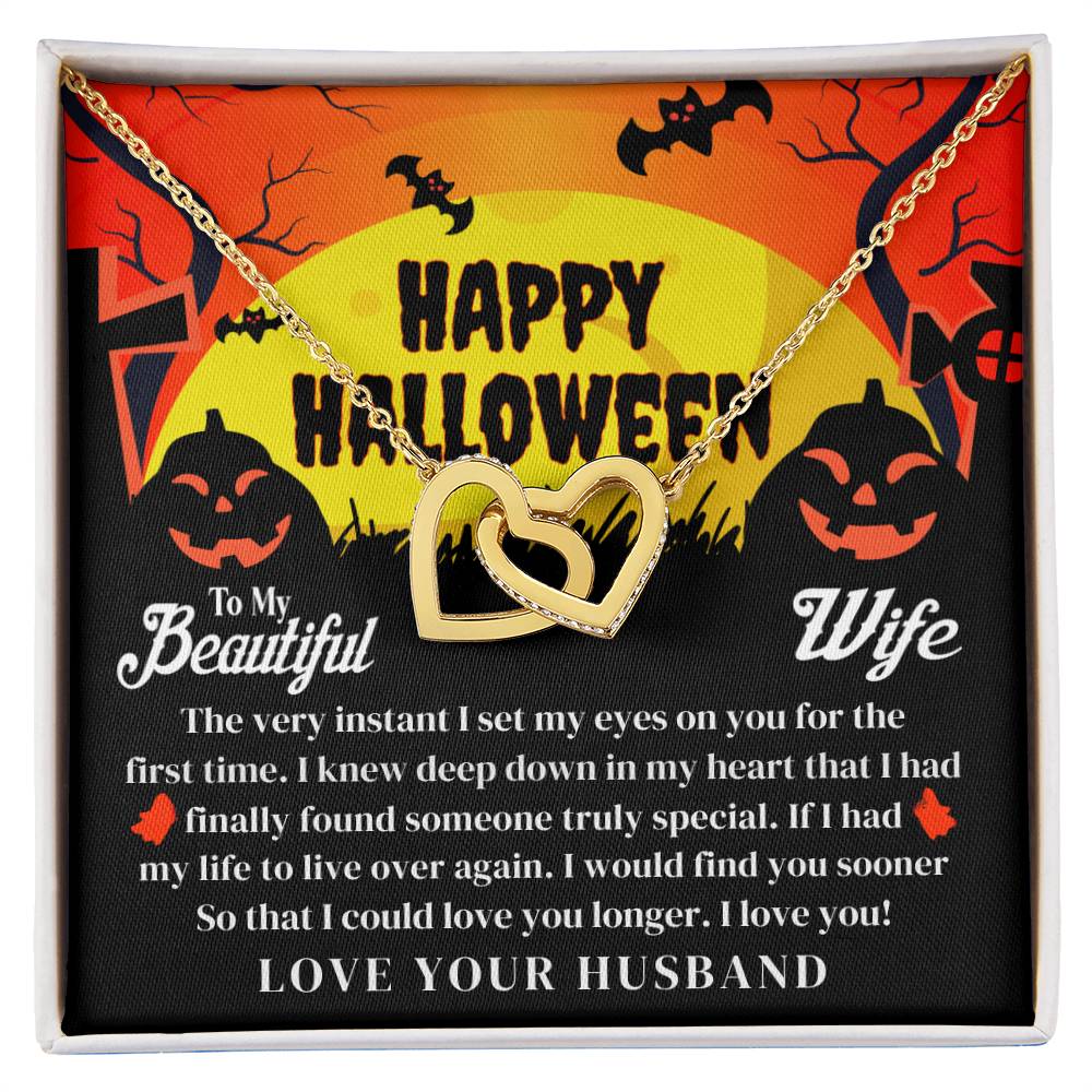 Halloween Gift To Wife Interlocking Hearts Necklace Love Husband The Very Instant I Set My Eyes On You For The First Time