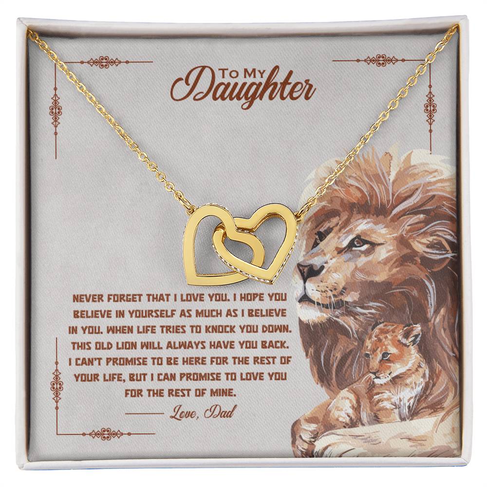 Gift For Daughter Love Dad Interlocking Hearts Necklace Never Forget That I Love You I Hope You Believe In Yourself As Much As I Believe In You