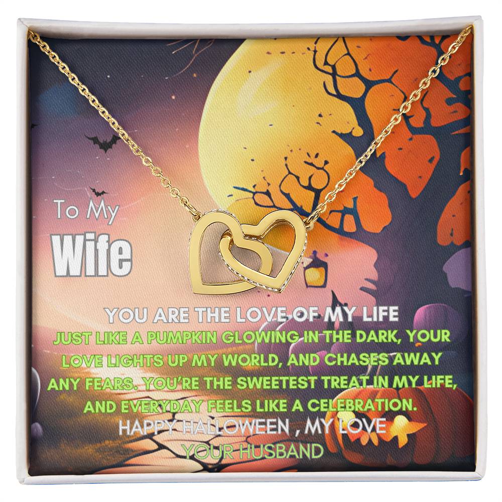 Halloween Gift To Wife Heart Interlocking Necklace