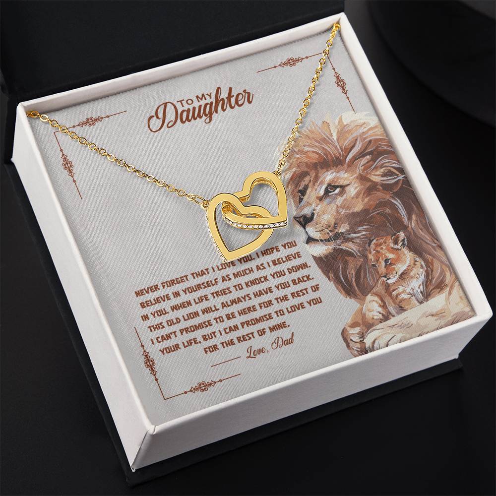 Gift For Daughter Love Dad Interlocking Hearts Necklace Never Forget That I Love You I Hope You Believe In Yourself As Much As I Believe In You