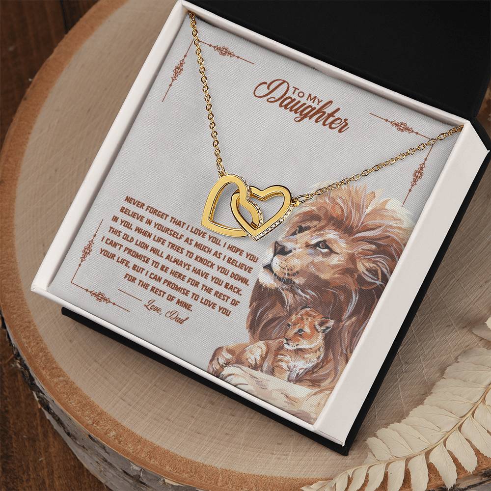 Gift For Daughter Love Dad Interlocking Hearts Necklace Never Forget That I Love You I Hope You Believe In Yourself As Much As I Believe In You