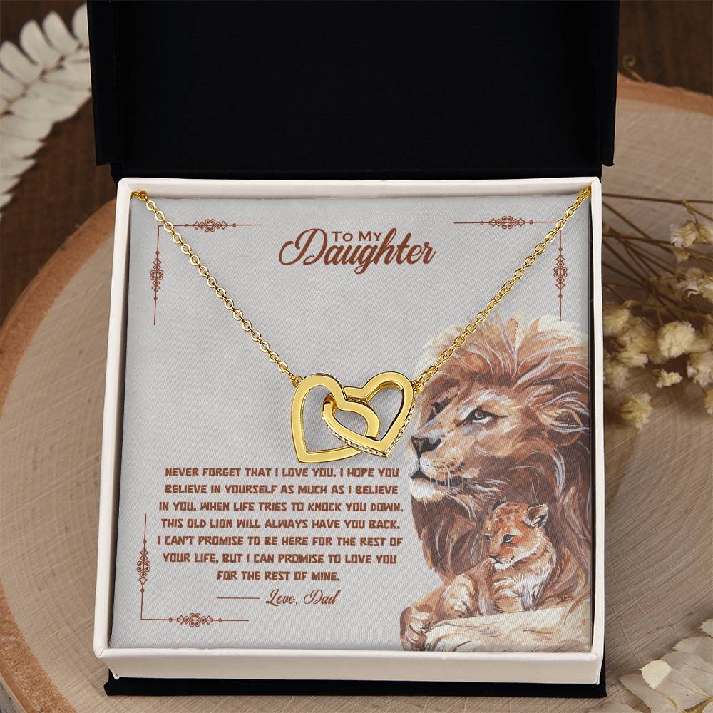 Gift For Daughter Love Dad Interlocking Hearts Necklace Never Forget That I Love You I Hope You Believe In Yourself As Much As I Believe In You