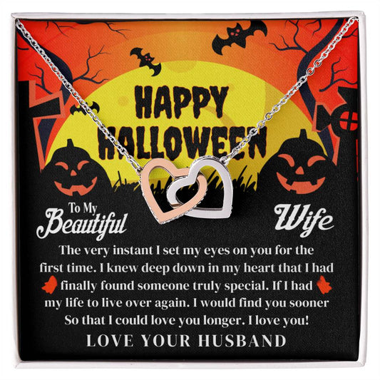 Halloween Gift To Wife Interlocking Hearts Necklace Love Husband The Very Instant I Set My Eyes On You For The First Time