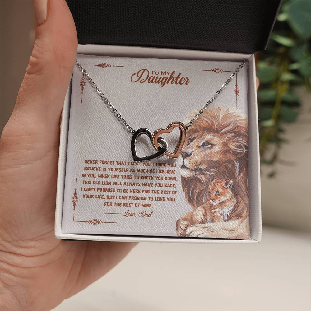 Gift For Daughter Love Dad Interlocking Hearts Necklace Never Forget That I Love You I Hope You Believe In Yourself As Much As I Believe In You