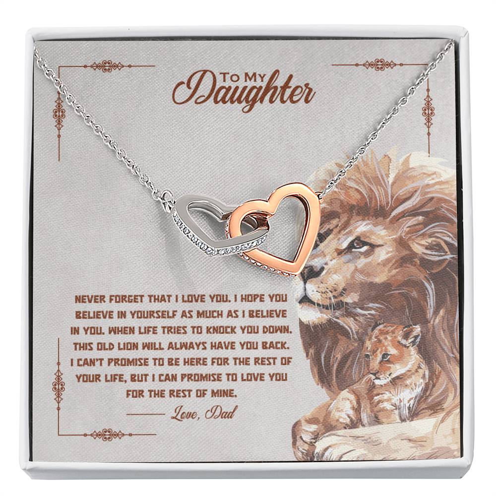 Gift For Daughter Love Dad Interlocking Hearts Necklace Never Forget That I Love You I Hope You Believe In Yourself As Much As I Believe In You