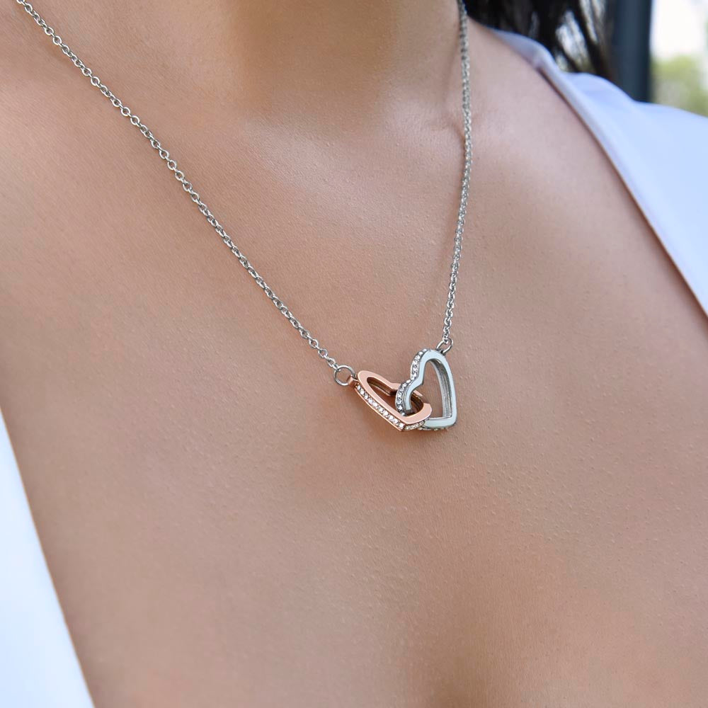 To My Mother - Thank You For Always Being There For Me Interlocking Hearts Necklace