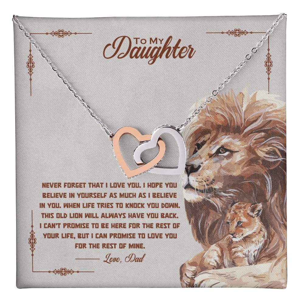 Gift For Daughter Love Dad Interlocking Hearts Necklace Never Forget That I Love You I Hope You Believe In Yourself As Much As I Believe In You