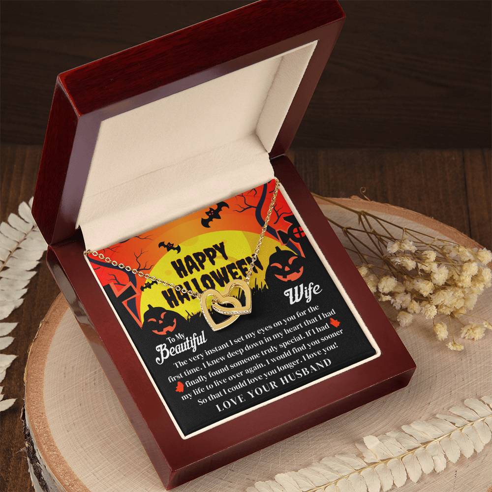 Halloween Gift To Wife Interlocking Hearts Necklace Love Husband The Very Instant I Set My Eyes On You For The First Time