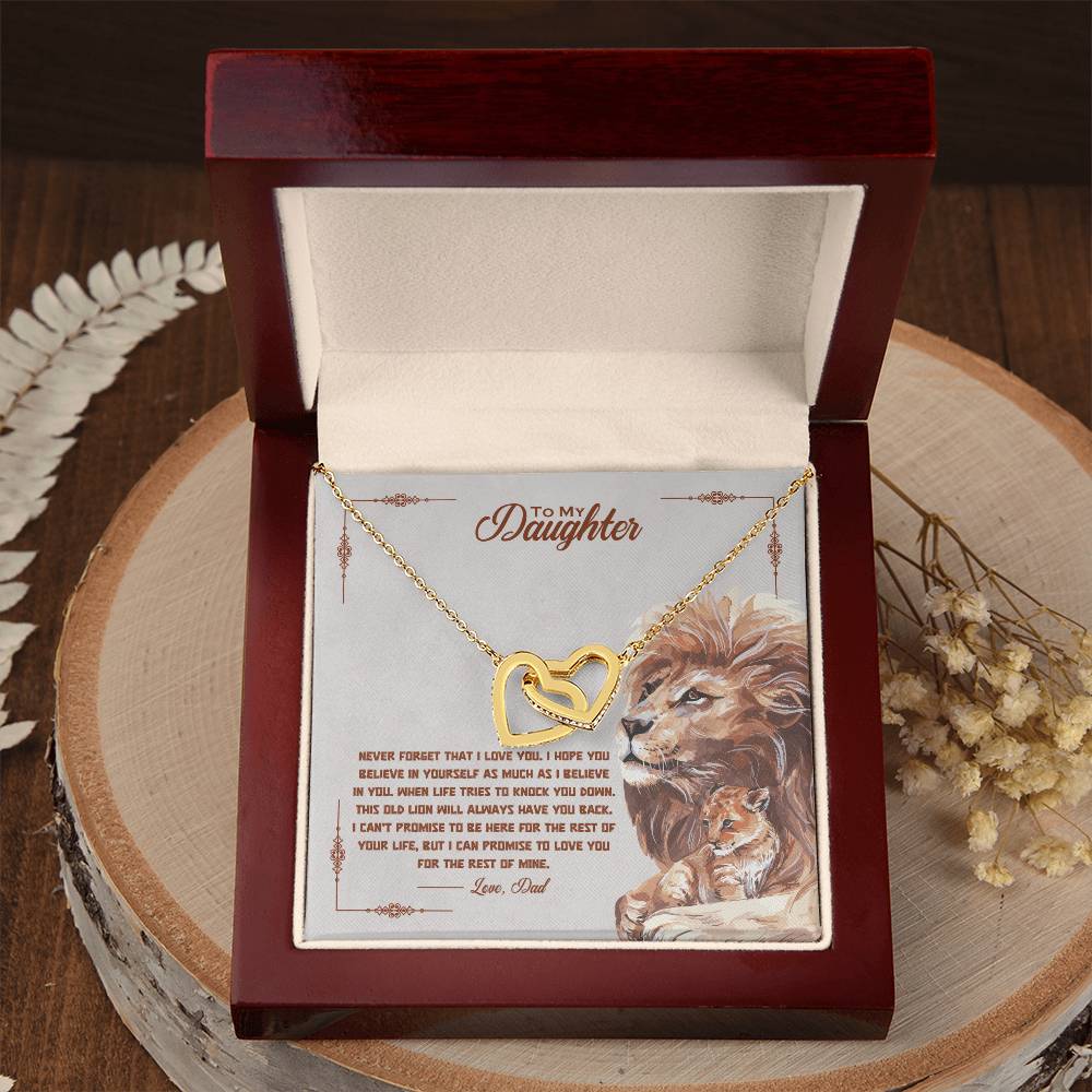 Gift For Daughter Love Dad Interlocking Hearts Necklace Never Forget That I Love You I Hope You Believe In Yourself As Much As I Believe In You