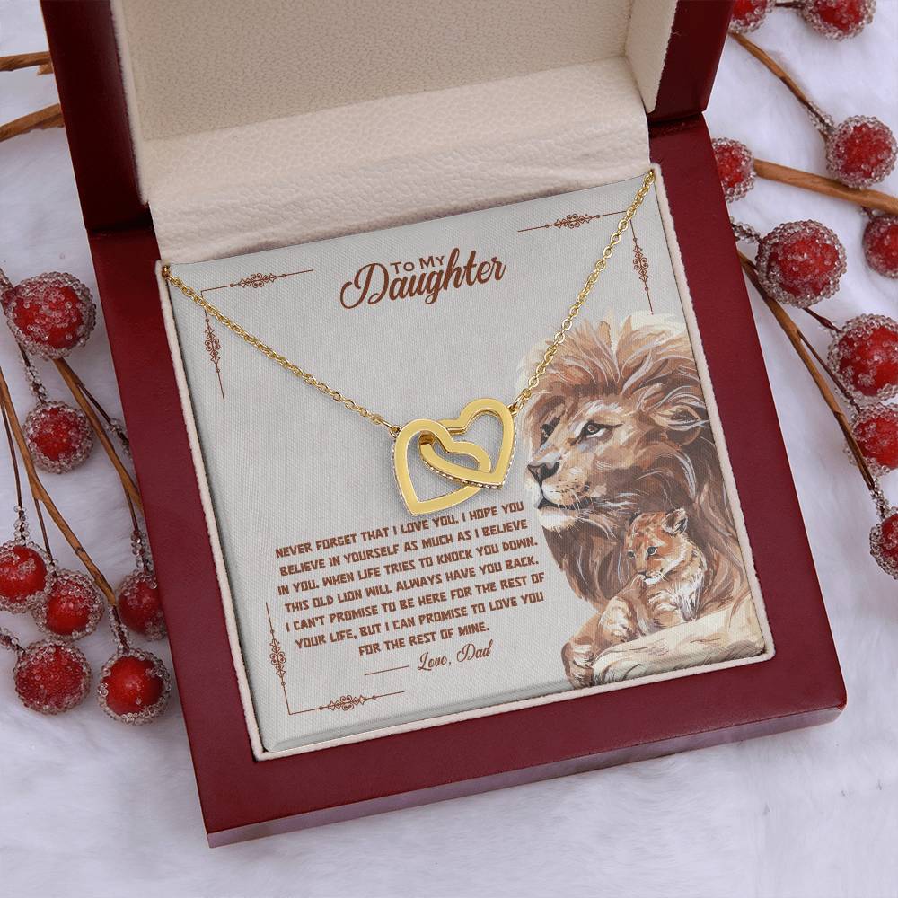 Gift For Daughter Love Dad Interlocking Hearts Necklace Never Forget That I Love You I Hope You Believe In Yourself As Much As I Believe In You