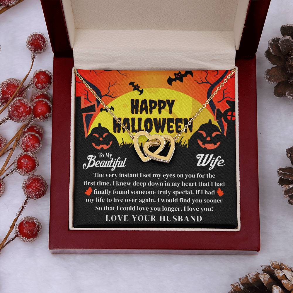 Halloween Gift To Wife Interlocking Hearts Necklace Love Husband The Very Instant I Set My Eyes On You For The First Time