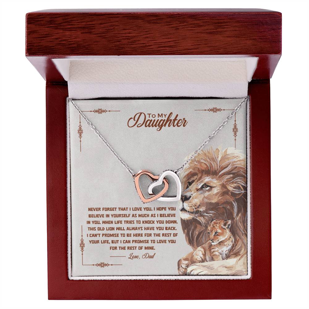 Gift For Daughter Love Dad Interlocking Hearts Necklace Never Forget That I Love You I Hope You Believe In Yourself As Much As I Believe In You