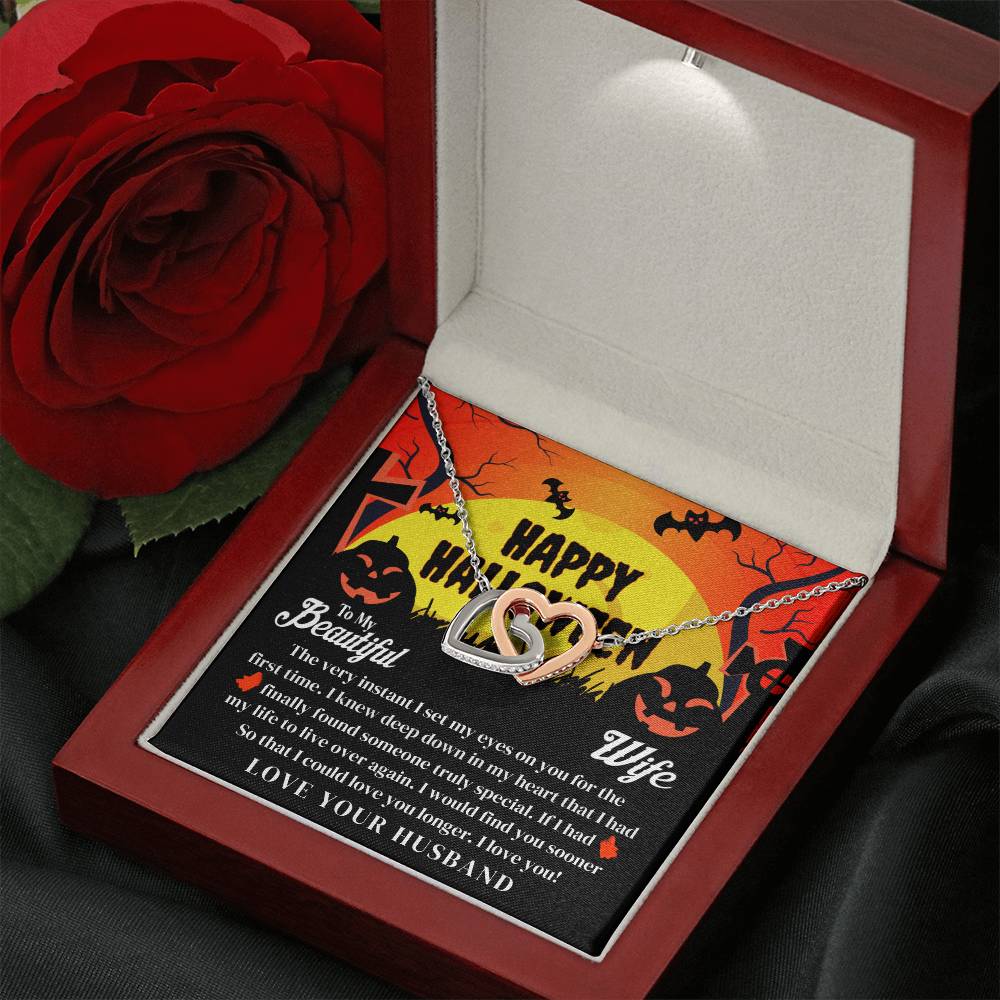 Halloween Gift To Wife Interlocking Hearts Necklace Love Husband The Very Instant I Set My Eyes On You For The First Time