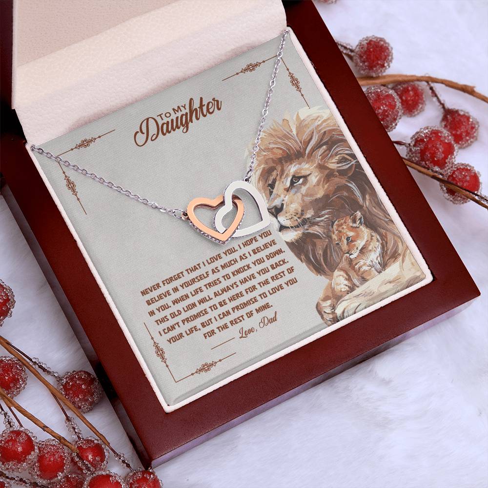 Gift For Daughter Love Dad Interlocking Hearts Necklace Never Forget That I Love You I Hope You Believe In Yourself As Much As I Believe In You