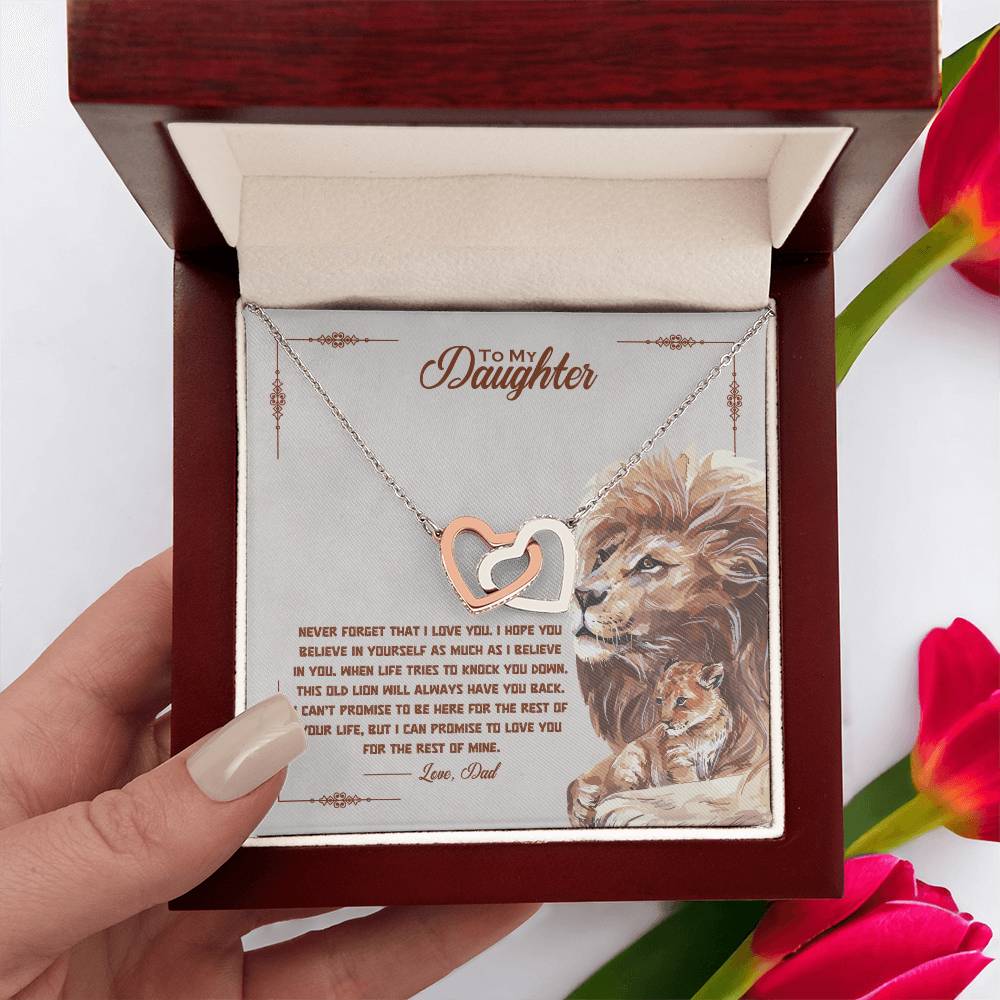 Gift For Daughter Love Dad Interlocking Hearts Necklace Never Forget That I Love You I Hope You Believe In Yourself As Much As I Believe In You